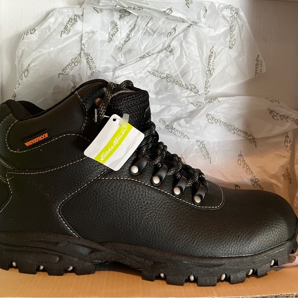 Eddie Bauer Men’s 9.5 Clark Waterproof Hiking Work Boots - Black NWT - Picture 3 of 6